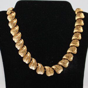Vintage Coro Golden Leaf Adjustable Choker Necklace